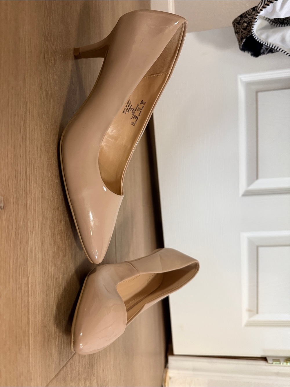 Covington Nude Patent Pointed-Toe Pumps